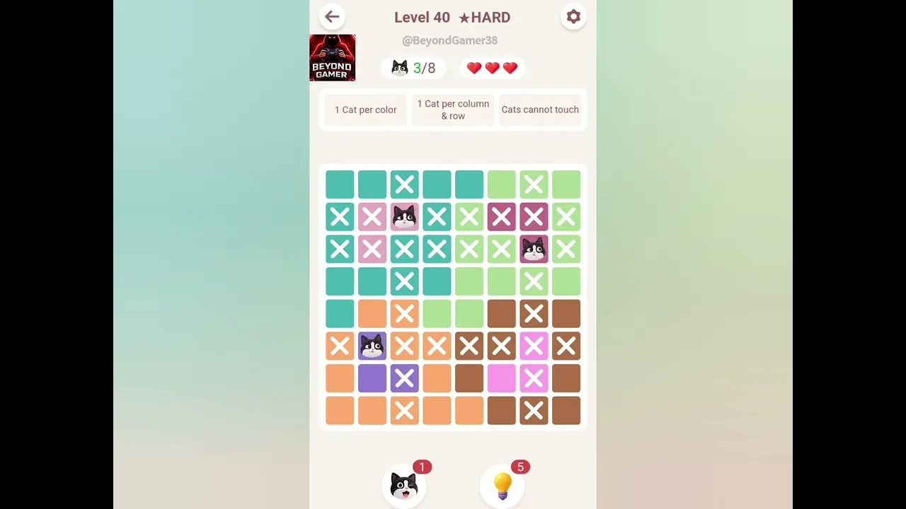 Walkthrough thumbnail for Meowdoku level 40